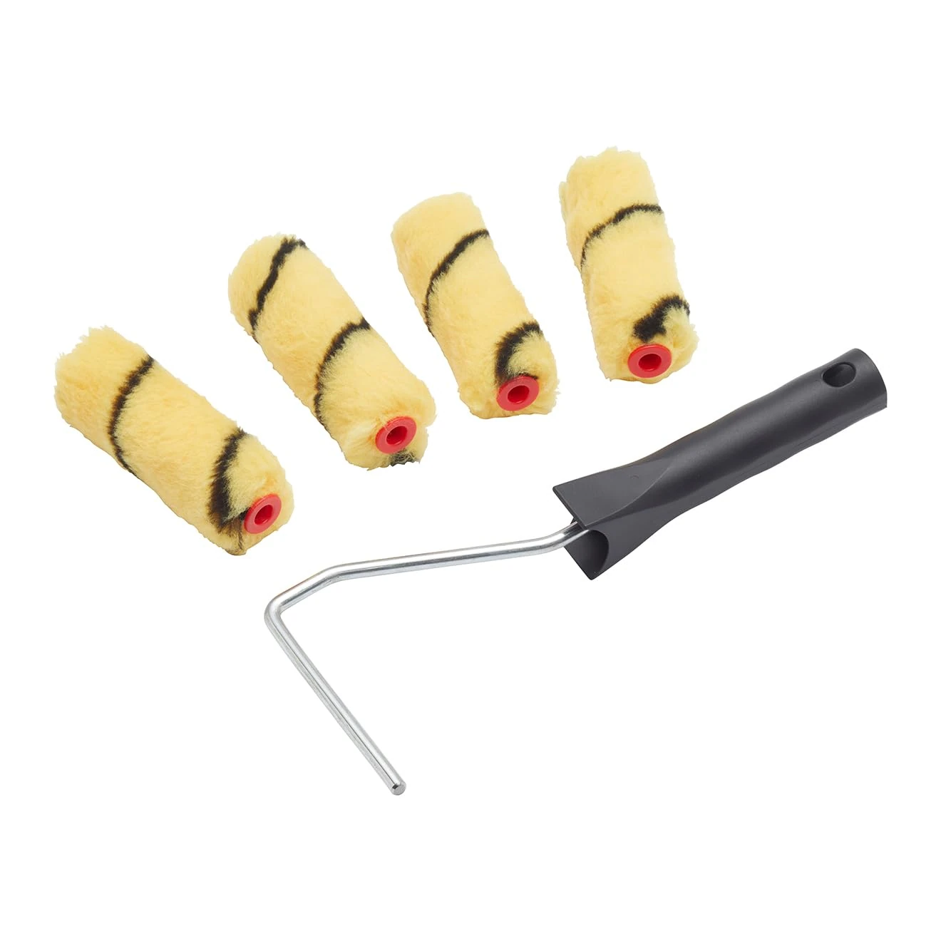 ProDec 5 Piece 4 inch Medium Pile Woven Mini Paint Rollers for a Smooth Finish Painting with Emulsion Paints on Interior Walls and Ceilings, 4" Paint Roller Set