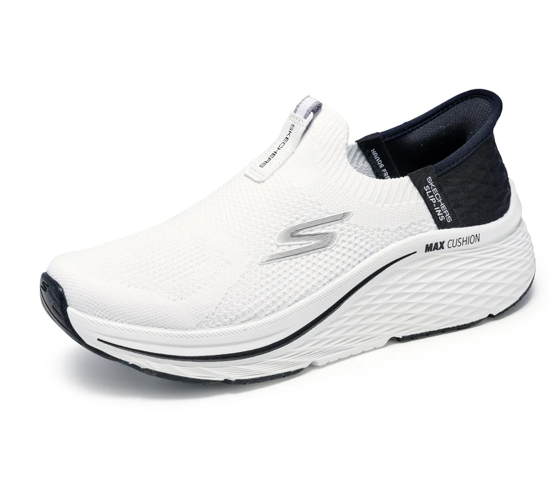 Skechers Max Cushioning Elite 2.0 Eternal Hands Free Slip-Ins, White/Black, 5.5 UK