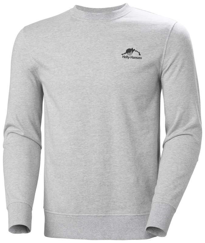 Helly Hansen Men's Nord Graphic Crew Sweatshirt, Grey Melange 3.0, M
