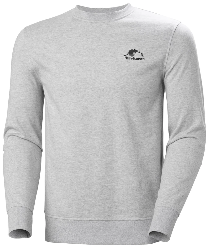 Helly Hansen Men's Nord Graphic Crew Sweatshirt, Grey Melange 3.0, L - Image 1
