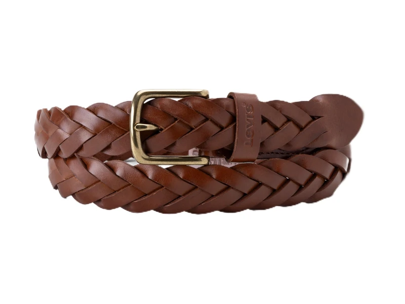 Levi's Women's Leather Braid Belt, Cognac, 110