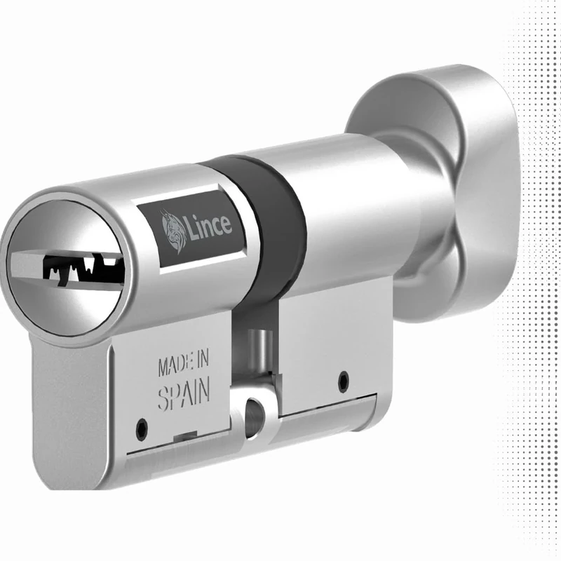Lince 9C754030NK High Security Euro Cylinder Lock C7 with Thumbturn L40+30T, Grey, 40+B30