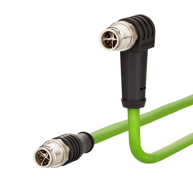 METZ CONNECT Industrial Ethernet Cable M12 Straight to Angled X Coded 5m