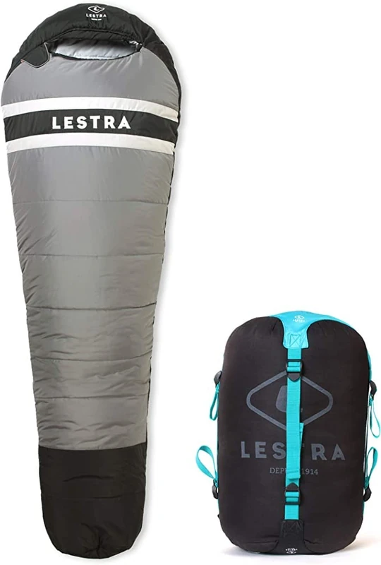 Lestra Outdoor - Greenland 225 - Extreme Cold Sleeping Bag - T° Limit Comfort -11°C - Left Closure - Warmth & Comfort - Adult - 225 x 80-1.9 kg Multi-Coloured