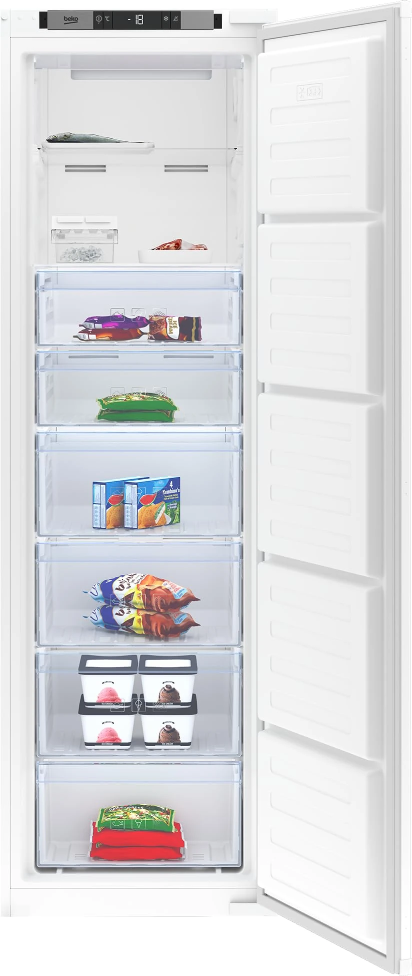 Beko BFFD4577 220L Tall Frost Free Freezer - White