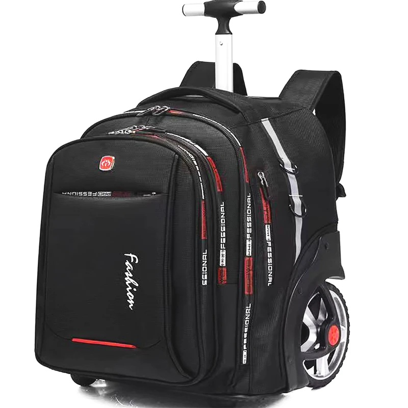 PISKGODSF 22 Inch Rolling Backpack with Wheels for Travel, 55 L Large Capacity Wheeled Backpacks, Roller Backpack with 15.6 Inch Laptop Waterproof Compartment