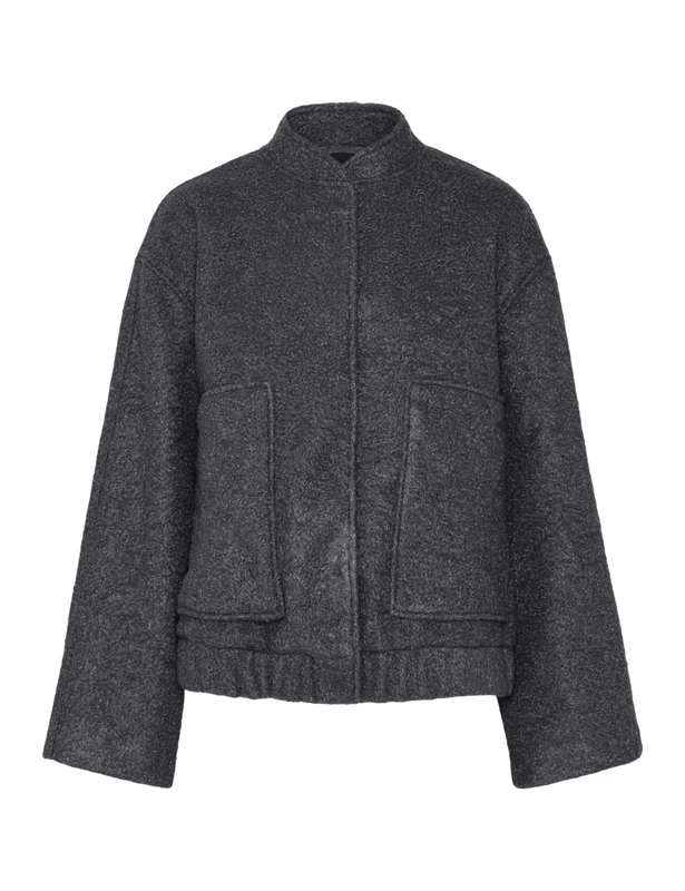 PIECES Women's Pcjenny Ls Loose Bomber Mm Jacket, Magnet, L