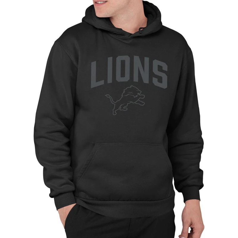 Junk Food Unisex's NFL Blackout Team Logo Sweatshirt Hooded, Black, 3XL