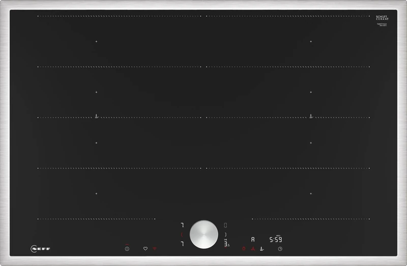 Neff, Home Connect T68STY4L0 Self-contained Flex Induction Hob with Twist Pad Control N90 Width 80 cm Black with Frame