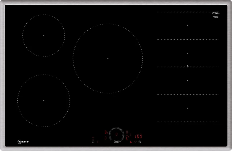 Neff, Home Connect T68SHV4L0 Self-contained Flex Induction Hob with Twist Touch Control N70 Width 80 cm Black with Frame