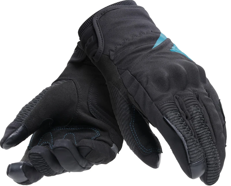 Dainese - Trento D-Dry® Gloves Wmn, Winter Motorcycle Gloves, Waterproof, with Knuckle Protectors, Women, Black/Ocean Depth, S