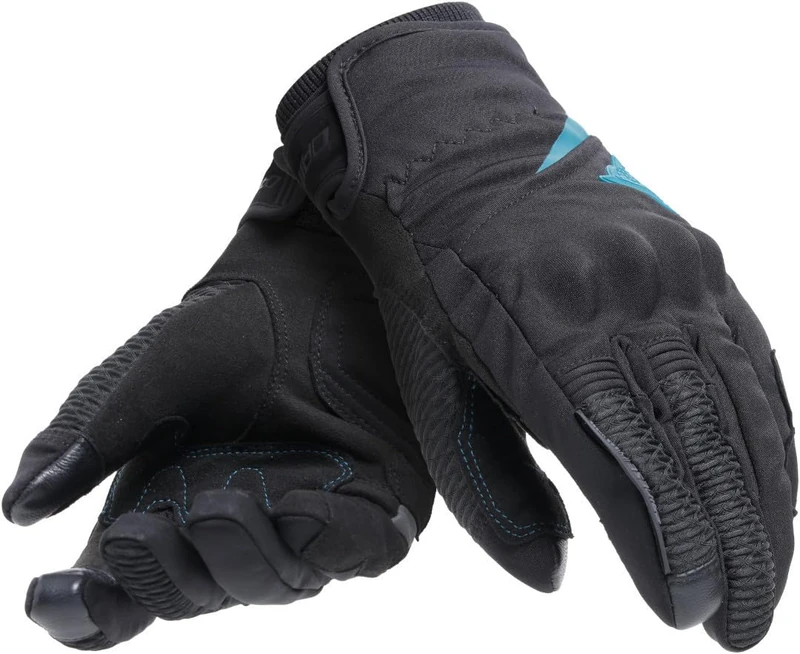 Dainese - Trento D-Dry® Gloves Wmn, Winter Motorcycle Gloves, Waterproof, with Knuckle Protectors, Women, Black/Ocean Depth, L