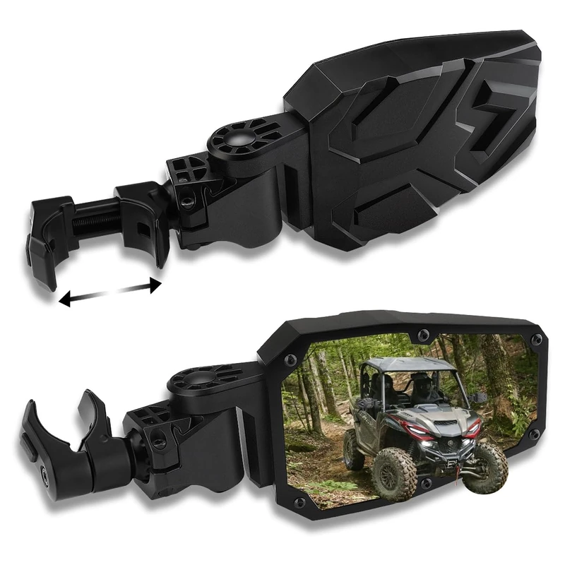 UTV Side Mirrors,UTV Mirror Automatic Folding and Resetting in The Event of Collision,Fits 1.5"-2"Roll Bars Compatible with Polaris RZR,Can Am X3, Honda Pioneer, Kawasaki Mule, Cfmoto Zforce