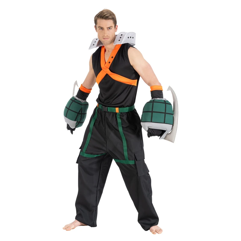 Chaks - Katsuki Bakugo Costume, Official My Hero Academia Outfit, 5-Piece Anime Set for Carnival & Comic Con (Large)