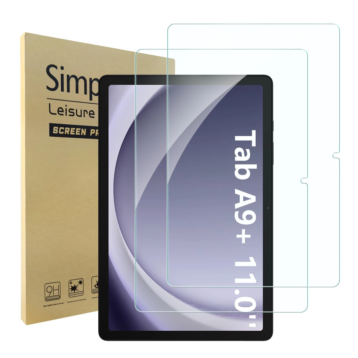 Simpeak 2 Pack Screen Protector Compatible for Samsung Galaxy Tab A11 Plus/A9 Plus 11.0'', Tempered Glass Compatible with Samsung Tab A11 Plus/A9 Plus [9H Hardness]