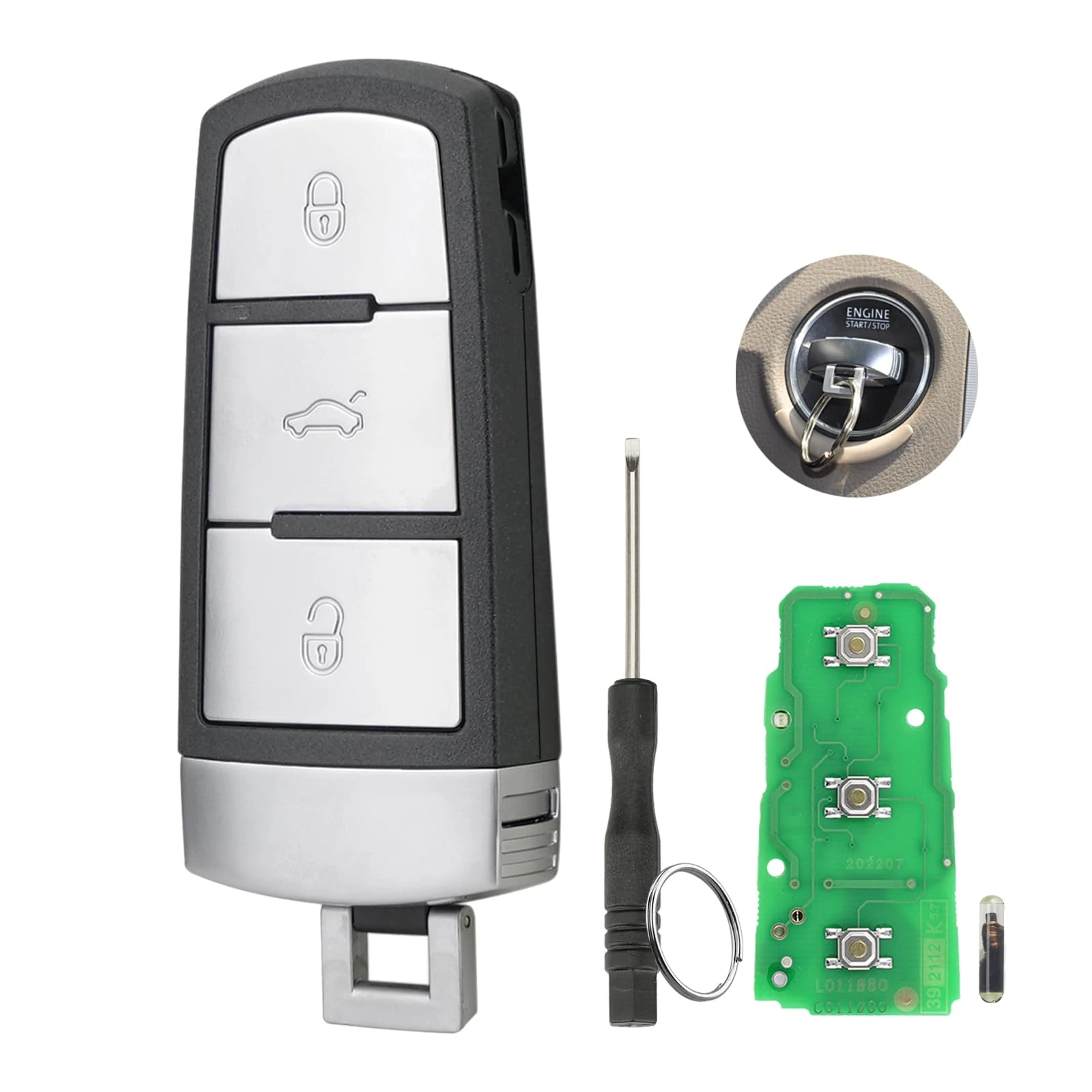 3C0959752BA For VW Passat Remote Key Fob VW Passat B6 3C Passat B7 Key VW Magotan Key VW CC Key Fob 433MHZ ID48 Chip For VolksWagen Passat Key