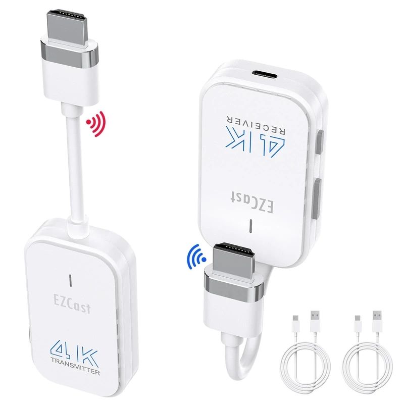 Wireless HDMI Transmitter and Receiver 4k@30Hz, 98FT/30M Wireless HDMI Extender Kit, 4K Full HD, Plug＆Play for Streaming Video/Audio from Laptops/PCs/Cameras to TVs/Projectors, No App Needed