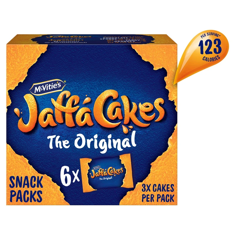 McVitie's Jaffa Cakes Original Biscuits Snack Pack, 6 x 3 Cakes, 198 g (Pack of 1)