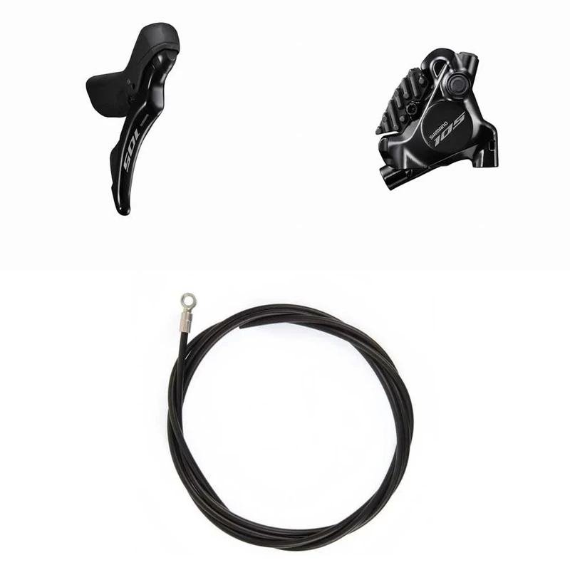 SHIMANO 2x12v Kit Freno Idraulico Road 105 12V R7100 Posteriore 2 x 12 V Mixte Adulte, Noir, Unica