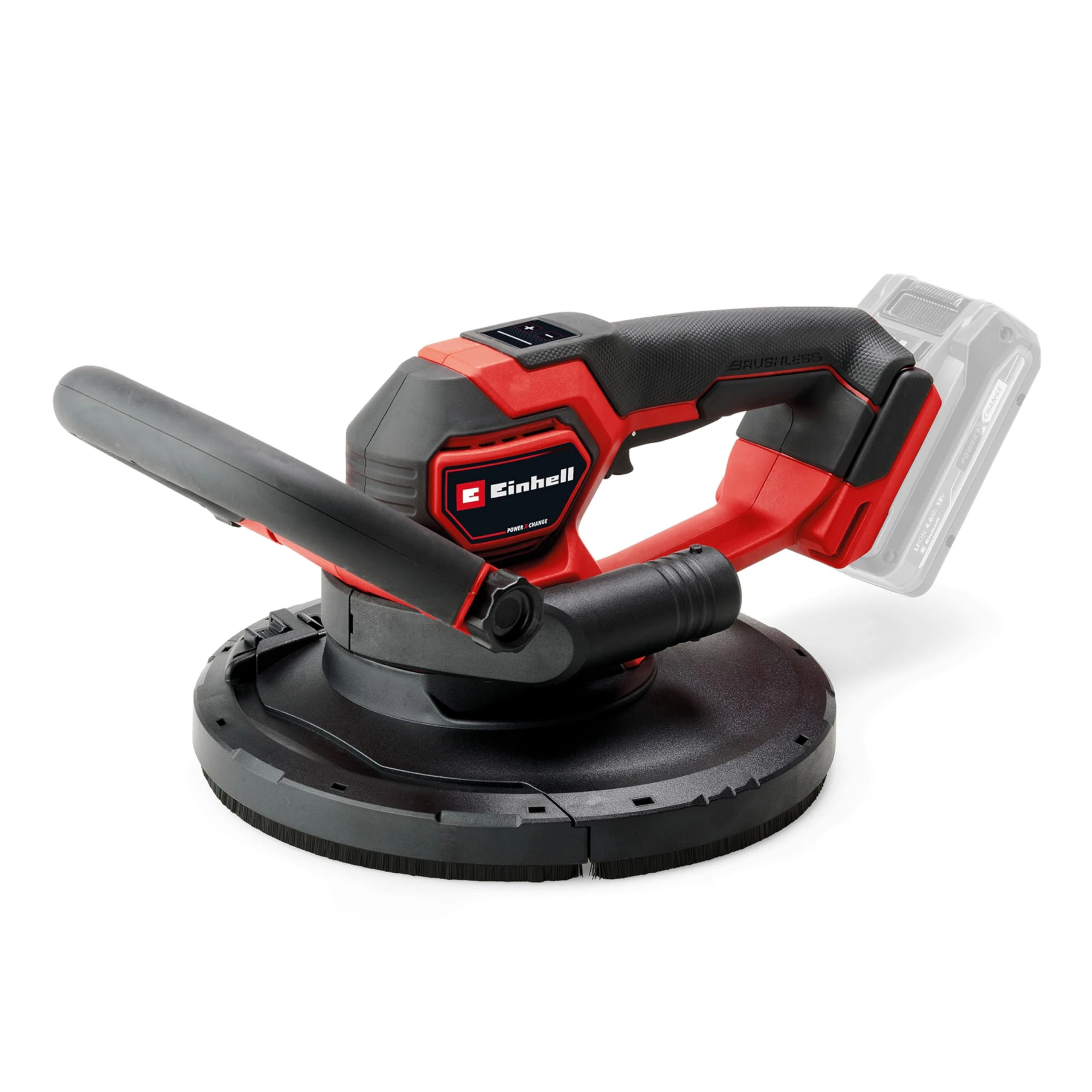 Einhell Power X-Change Cordless Drywall Sander with Dust Extraction - 18V Electric Sander for Walls and Ceilings - TE-DWS 18/225 Li Wall Sander with 6 x 225mm Sanding Disc (Battery Not Included)