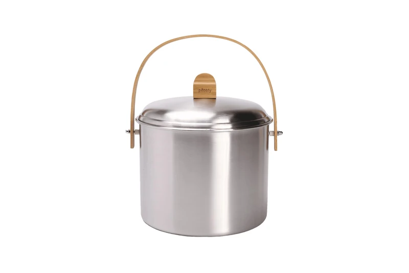 Indoor Compost Bucket 7 L Stainless Steel/Bamboo with Carbon Filter - Image 1