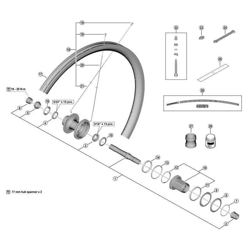 Shimano Eje Buje Completo - WH-RX880-TL-R12-700C Bike Wheel - Image 1