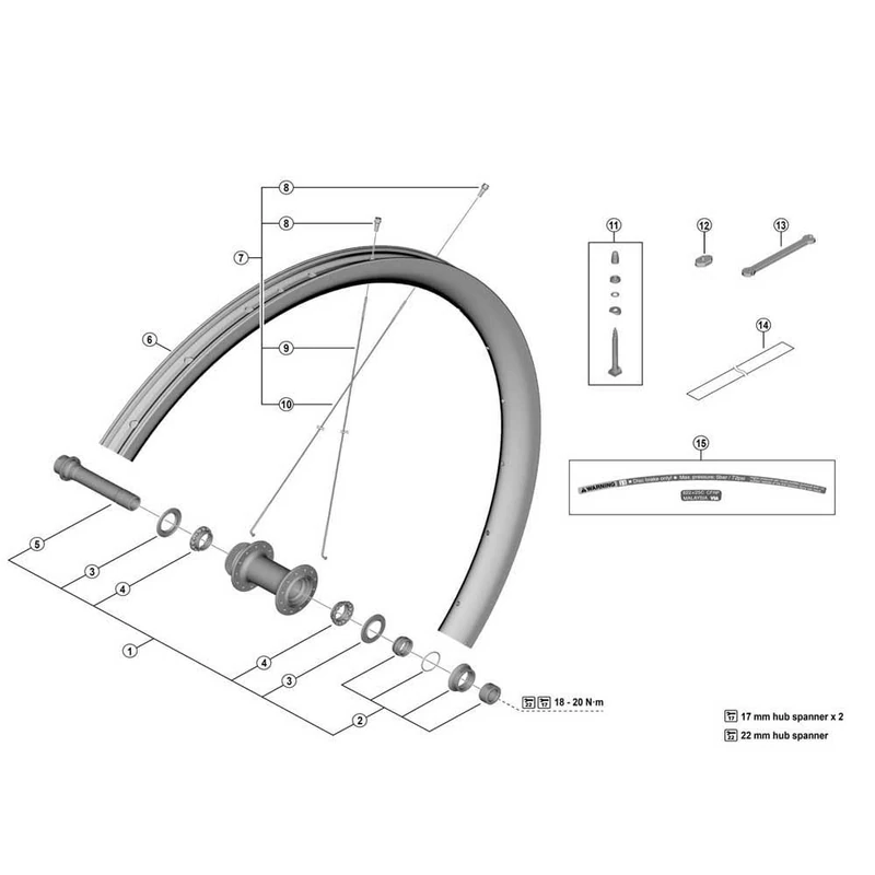 Shimano Eje Buje Completo - WH-RX880-TL-F12-7 Bike Wheel - Image 1
