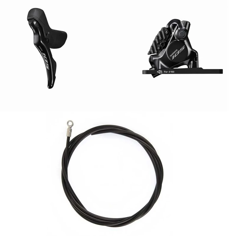 SHIMANO Kit Freno Idraulico Road « 105 12 V R7100 » Anteriore 2 x 12 V Mixte Adulte, Noir, Unica