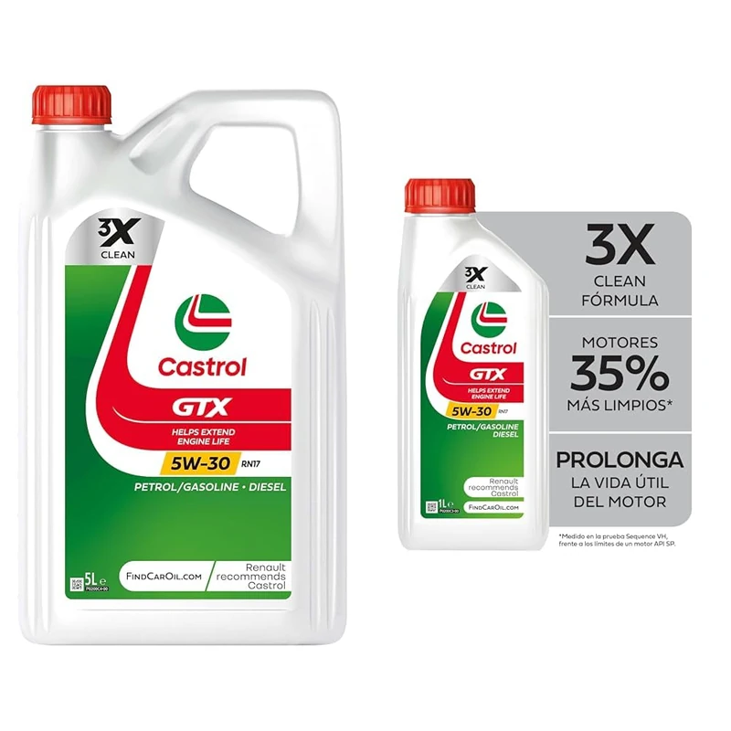 Bundle of Castrol GTX 5W-30 RN17 Engine Oil 5L + Castrol GTX 5W-30 RN17 Engine Oil 1L - Image 1