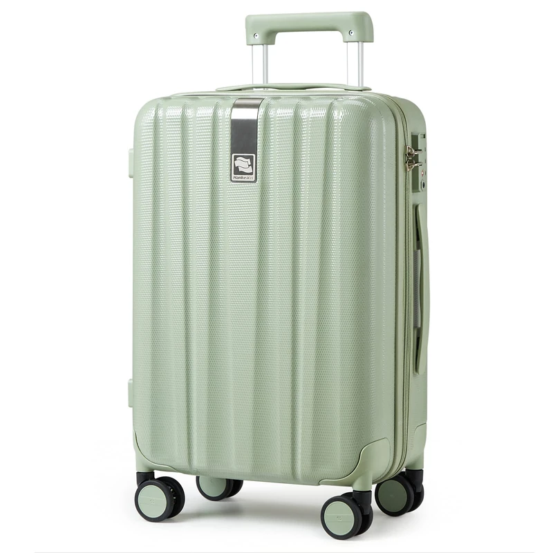 Hanke Underseat Carry On Luggage Suitcase with Wheels 14in 16in 20in 24in 29in Spinner TSA Luggage Lighweight PC Hardside Rolling Suitcases Travel Bag, Bamboo Green, 3-Piece Set（20/24/29）, 20/24/29
