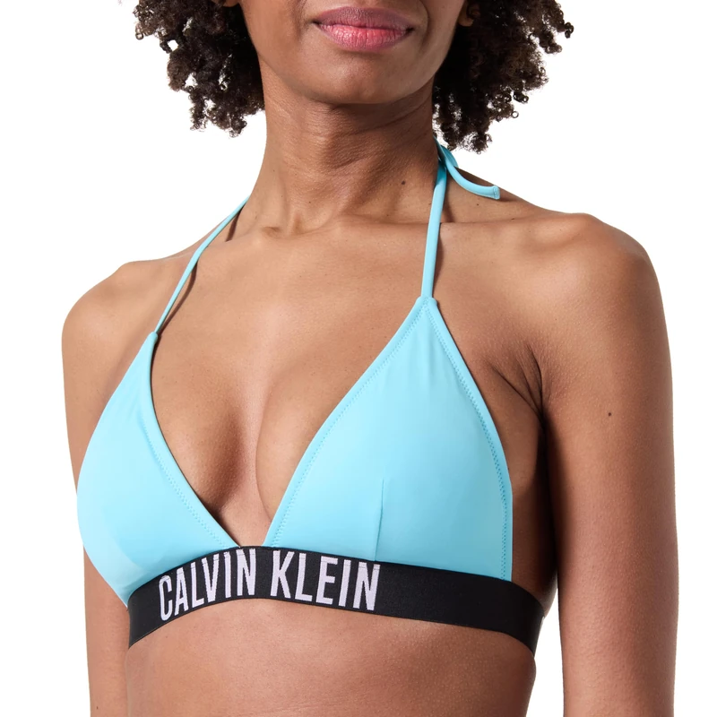 Calvin Klein Women's Moulded Cup Nylon Triangle Bikini Top, Blue (Blue Punch), XL