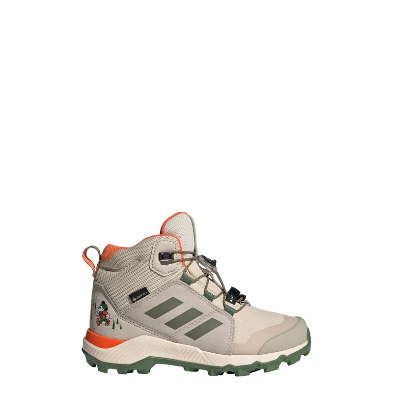 adidas Unisex Kids Terrex Disney MID Gore-TEX Hiking Shoes, Wonder Beige/Olive strata/Impact Orange, 4.5 UK