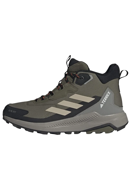 adidas Men's Terrex Anylander Mid RAIN.RDY Hiking Shoes, Olive Strata/Wonder Beige/Core Black, 6 UK