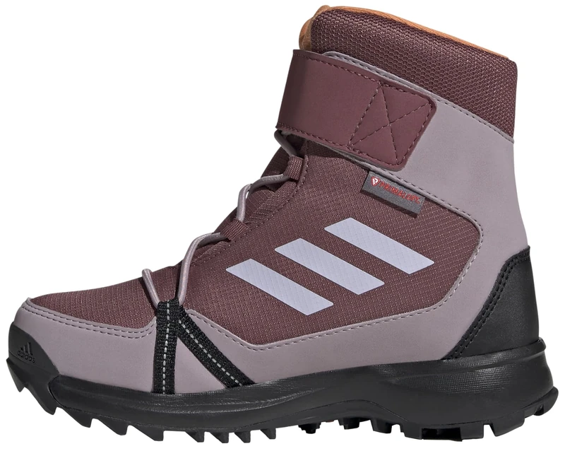 adidas Unisex Kids Terrex Snow Hook-and-Loop Cold.RDY Winter Shoes, Quiet Crimson/Silver Dawn/Amber Tint, 1 UK