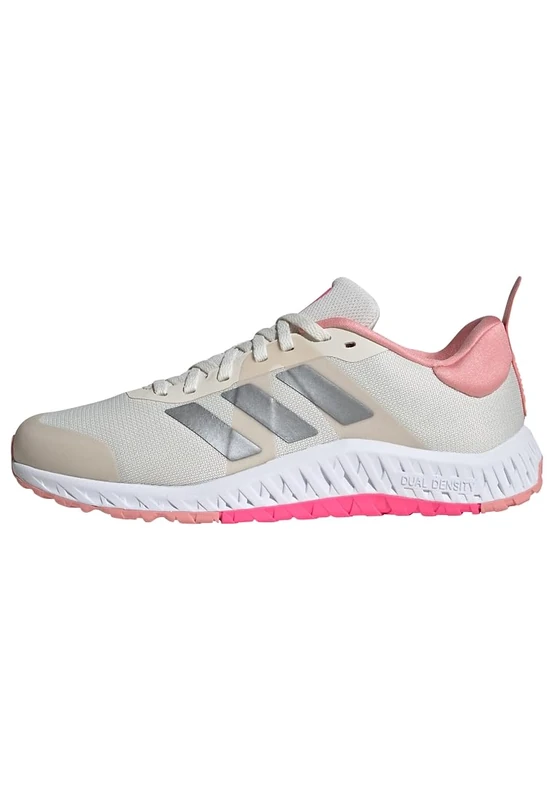 adidas Women's Everyset Trainer Shoes, Chalk White/Iron Metallic/Lucid Pink, 10 UK