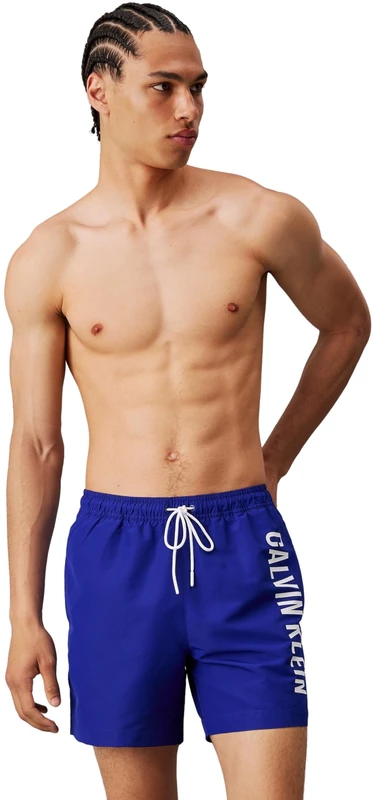 Calvin Klein Men's Medium Drawstring Mid Length Swim Shorts, Blue (Sapphire Blue), 6XL