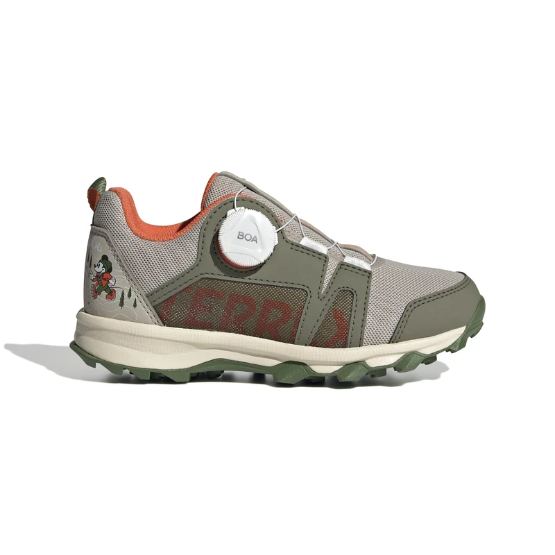 adidas Unisex Kids Terrex Disney Agravic BOA Trail Running Shoe, Wonder Beige/Olive strata/Impact Orange, 5.5 UK