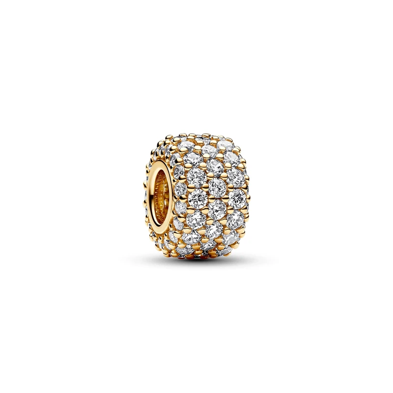 Pandora Moments 14k Gold-plated charm with clear cubic zirconia