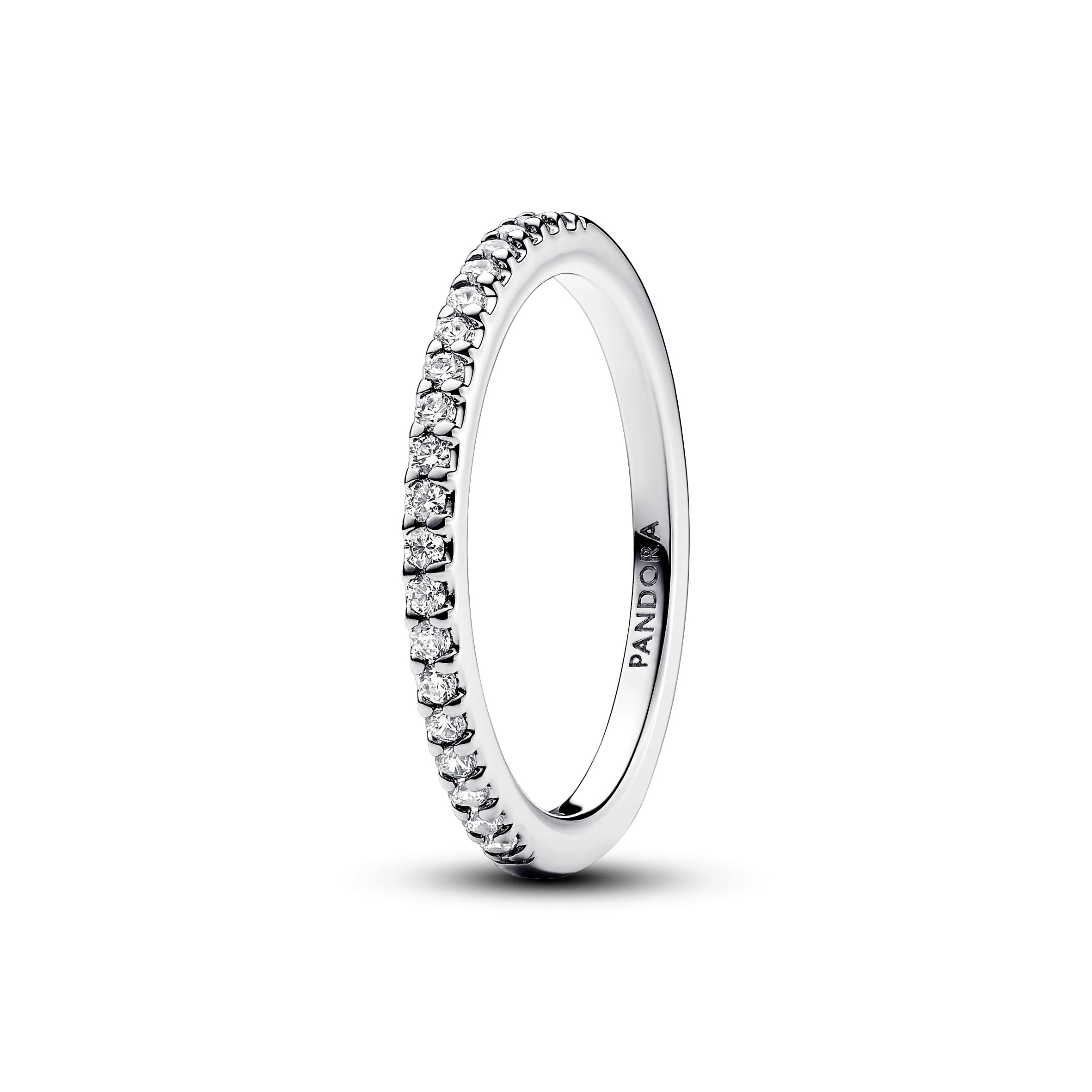Pandora Timeless Sterling silver eternity ring with clear cubic zirconia, 60