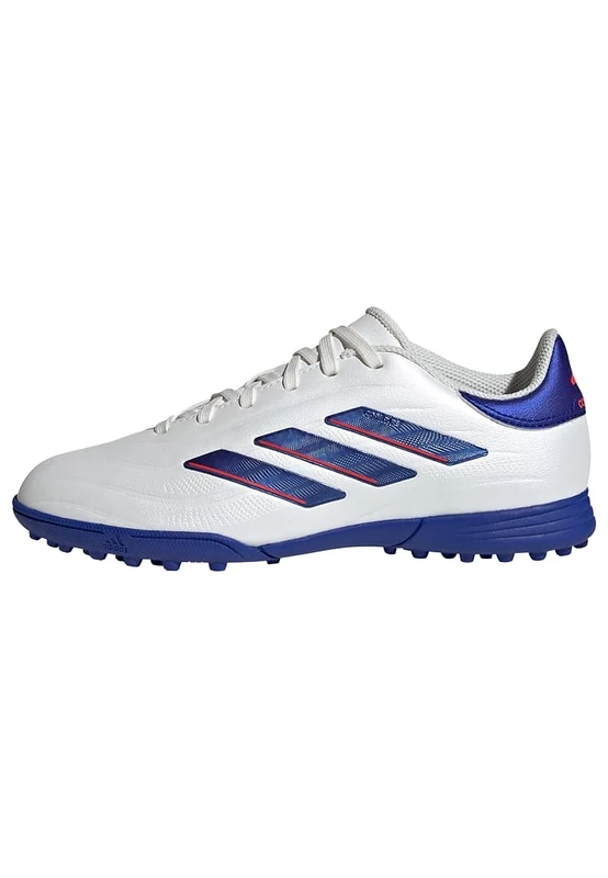 adidas Unisex COPA Pure II League Football Boots Turf, Cloud White/Lucid Blue/Solar Red, 12 UK