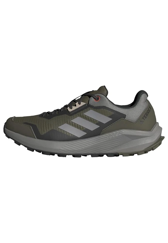 adidas Men's Terrex Trail Rider Trail Running Shoes, Olive Strata/Solid Grey/Orange, 7 UK