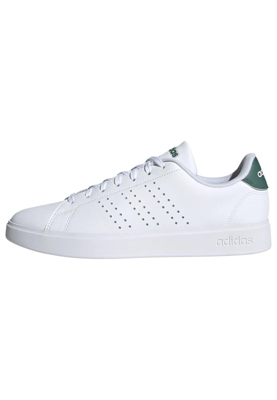 adidas Men's Advantage 2.0 Shoes, Cloud White/Core Black/Green, 4 UK