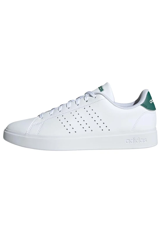 adidas Men's Advantage 2.0 Shoes, Cloud White/Core Black/Green, 5.5 UK