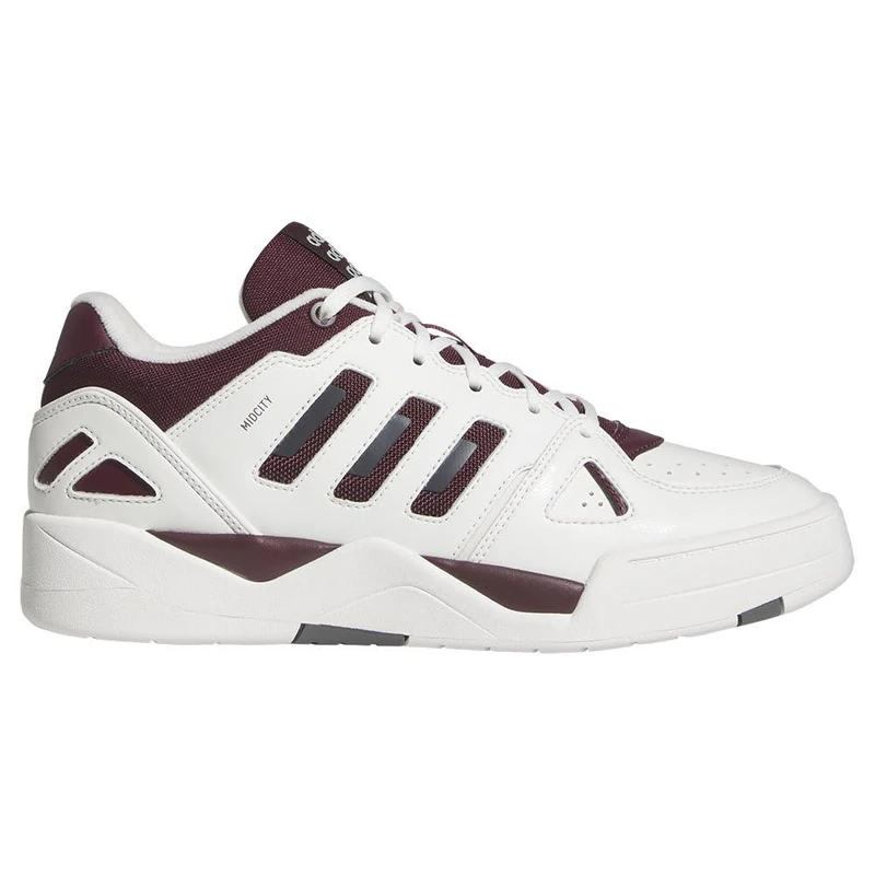 adidas Men's MIDCITY Low Shoes, core White/Maroon/Grey Four, 3 UK