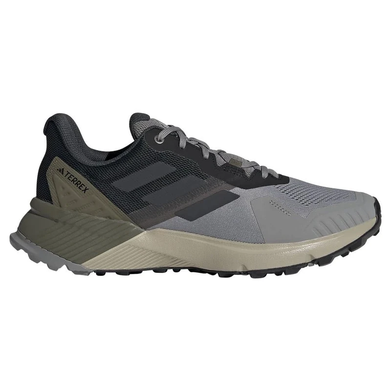 adidas Men's Terrex Soulstride Trail Running Shoes, Solid Grey/Wonder Beige/Olive strata, 5.5 UK
