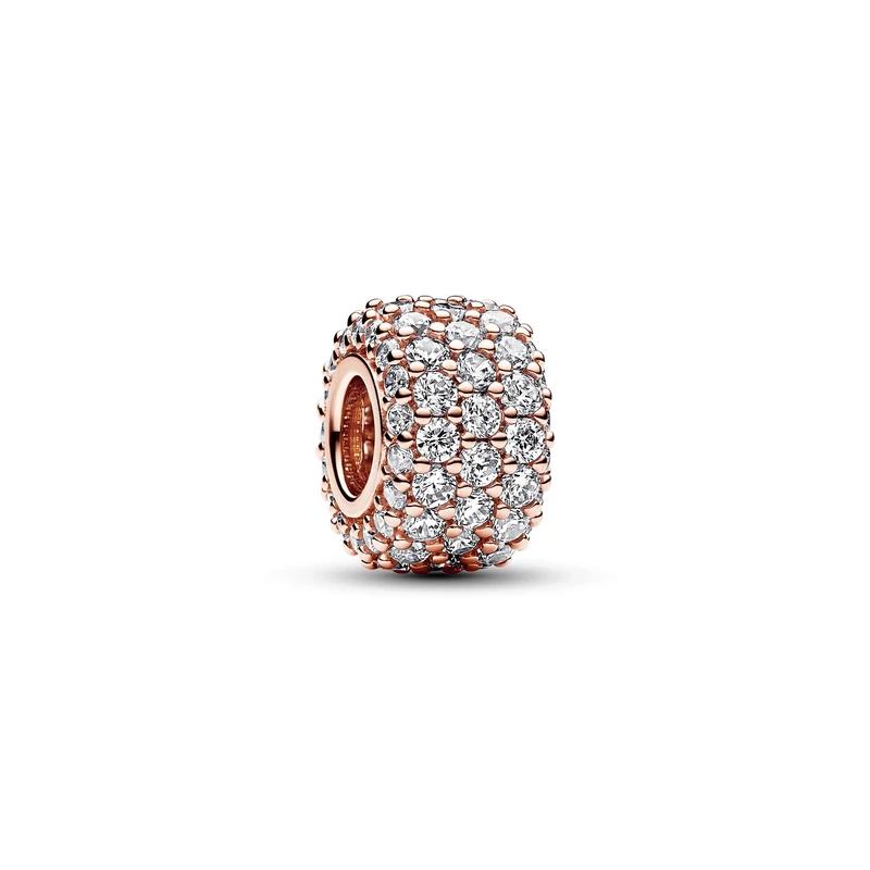Pandora Moments 14k Rose gold-plated charm with clear cubic zirconia