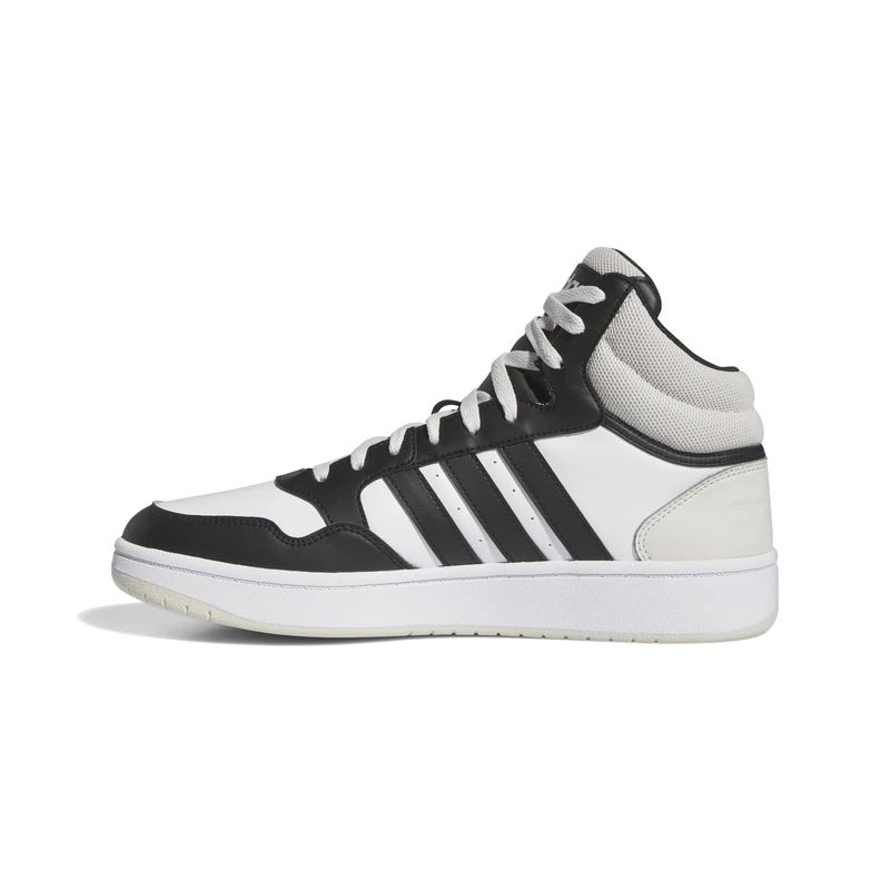 adidas Men's Hoops 3.0 Mid Lifestyle Basketball Classic Vintage Shoes, Cloud White/core Black/Orbit Grey, 12 UK