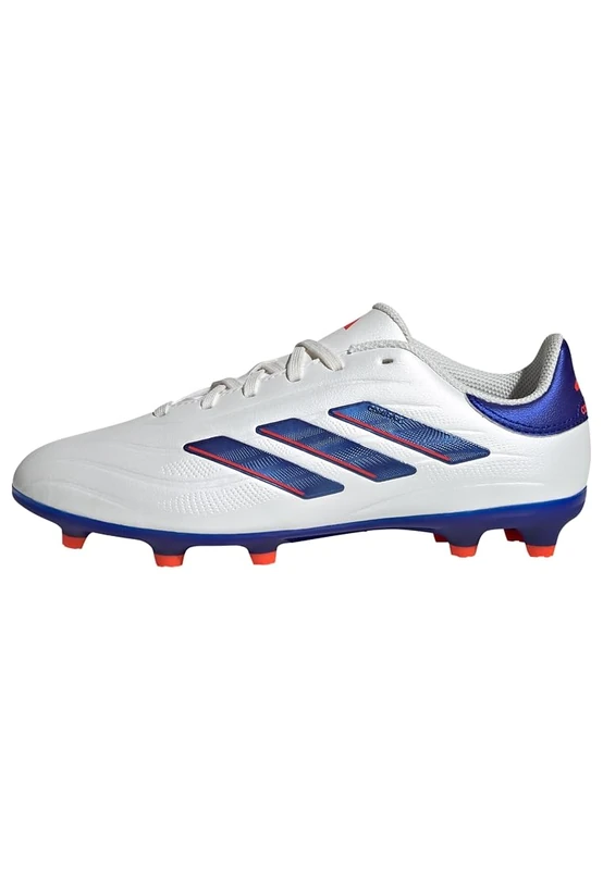 adidas Unisex Kids COPA Pure II League Football Boots Firm Ground, Cloud White/Lucid Blue/Solar Red, 10 UK Child