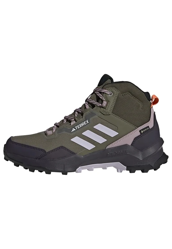adidas Women's Terrex AX4 Mid Gore-TEX Hiking Shoes, Olive Strata/Silver Dawn/Fig, 9.5 UK