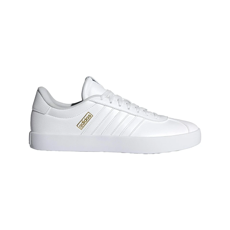 adidas Men's VL Court 3.0 Shoes, Cloud White/Cloud White/Gold, 4 UK